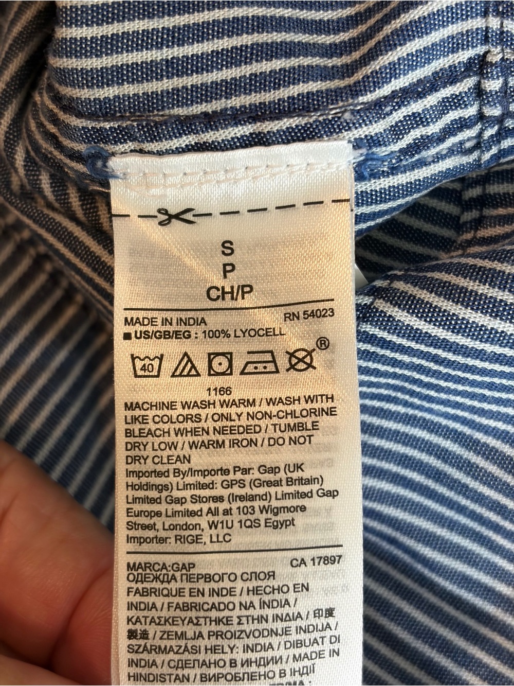 Gap Blue Striped Square-Neck Peasant Blouse Small - Picture 4 of 6